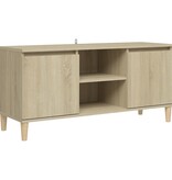 VidaXL Tv-meubel met houten poten 103,5x35x50 cm sonoma eikenkleurig