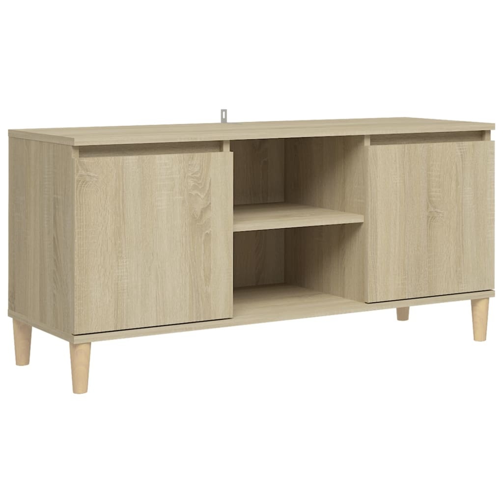 VidaXL Tv-meubel met houten poten 103,5x35x50 cm sonoma eikenkleurig