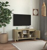VidaXL Tv-meubel met houten poten 103,5x35x50 cm sonoma eikenkleurig