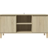 VidaXL Tv-meubel met houten poten 103,5x35x50 cm sonoma eikenkleurig