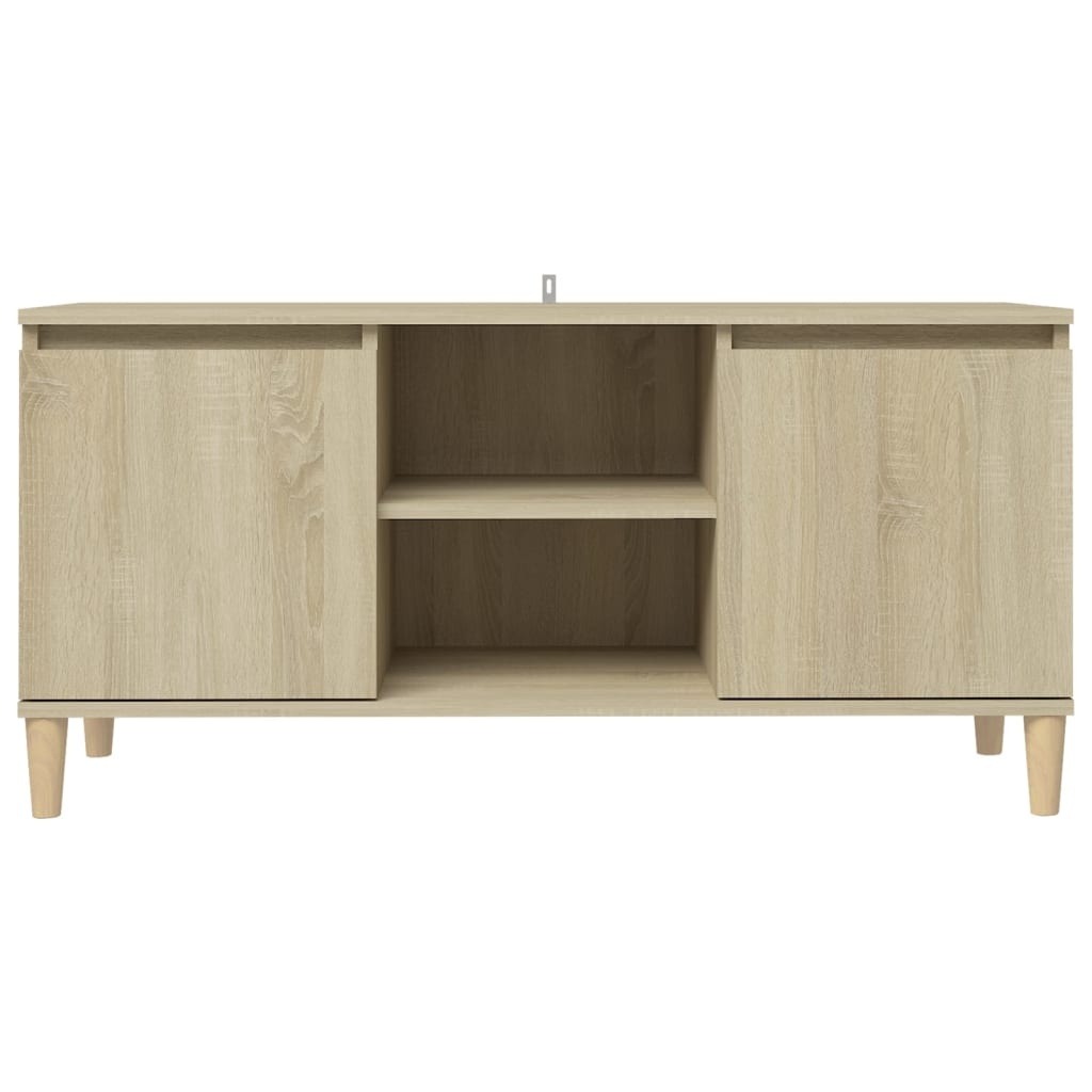 VidaXL Tv-meubel met houten poten 103,5x35x50 cm sonoma eikenkleurig