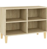 VidaXL Tv-meubel met houten poten 69,5x30x50 cm sonoma eikenkleurig