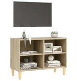 VidaXL Tv-meubel met houten poten 69,5x30x50 cm sonoma eikenkleurig
