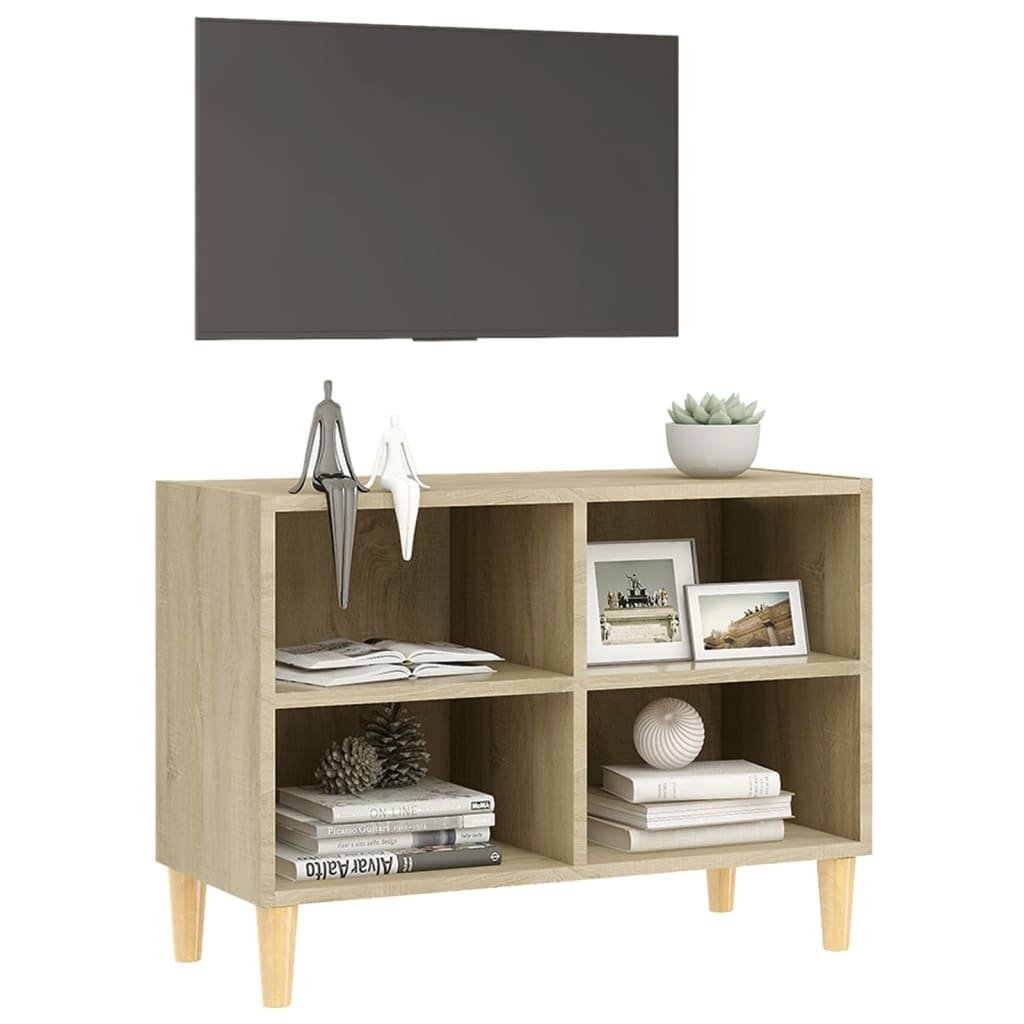 VidaXL Tv-meubel met houten poten 69,5x30x50 cm sonoma eikenkleurig