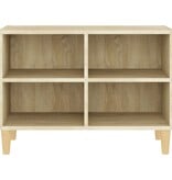 VidaXL Tv-meubel met houten poten 69,5x30x50 cm sonoma eikenkleurig