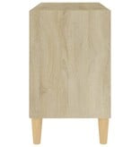 VidaXL Tv-meubel met houten poten 69,5x30x50 cm sonoma eikenkleurig