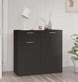 VidaXL Dressoir 80x36x75 cm bewerkt hout zwart