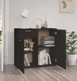 VidaXL Dressoir 80x36x75 cm bewerkt hout zwart