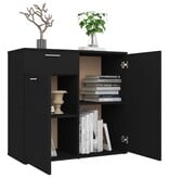 VidaXL Dressoir 80x36x75 cm bewerkt hout zwart