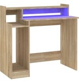 VidaXL Bureau met LED-verlichting 97x45x90 cm hout sonoma eikenkleurig