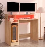 VidaXL Bureau met LED-verlichting 97x45x90 cm hout sonoma eikenkleurig