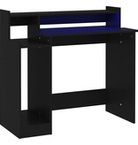 VidaXL Bureau met LED-verlichting 97x45x90 cm bewerkt hout zwart