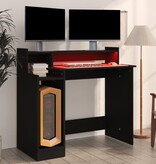 VidaXL Bureau met LED-verlichting 97x45x90 cm bewerkt hout zwart