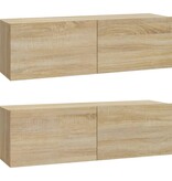 VidaXL Tv-wandmeubels 2 st 100x30x30 cm hout sonoma eikenkleurig