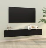 VidaXL Tv-wandmeubels 2 st 100x30x30 cm bewerkt hout zwart