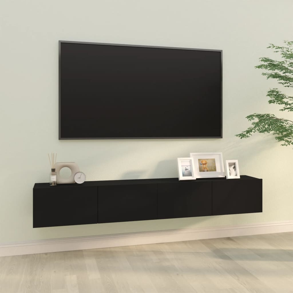 VidaXL Tv-wandmeubels 2 st 100x30x30 cm bewerkt hout zwart