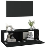 VidaXL Tv-wandmeubels 2 st 100x30x30 cm bewerkt hout zwart