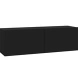 VidaXL Tv-wandmeubels 2 st 100x30x30 cm bewerkt hout zwart