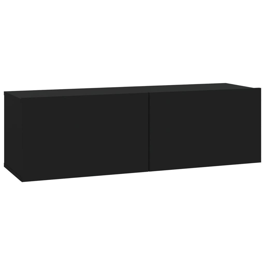 VidaXL Tv-wandmeubels 2 st 100x30x30 cm bewerkt hout zwart