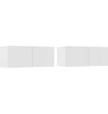 VidaXL Tv-meubels 2 st 80x30x30 cm bewerkt hout wit