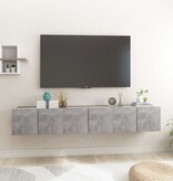 VidaXL Tv-hangmeubelen 3 st 60x30x30 cm betongrijs