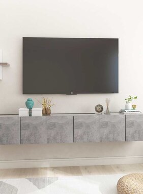 VidaXL Tv-hangmeubelen 3 st 60x30x30 cm betongrijs
