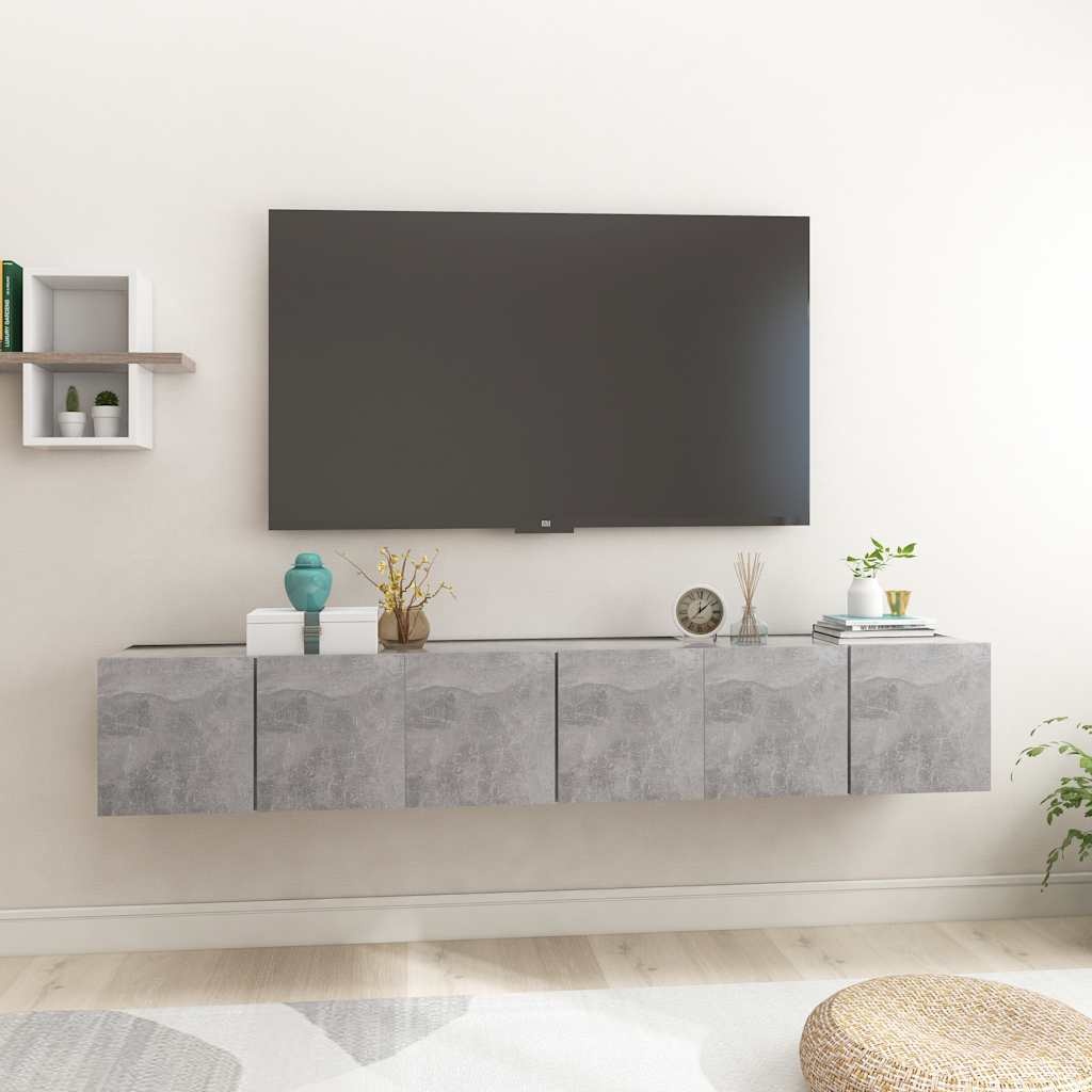 VidaXL Tv-hangmeubelen 3 st 60x30x30 cm betongrijs