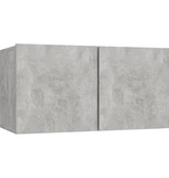 VidaXL Tv-hangmeubelen 2 st 60x30x30 cm betongrijs
