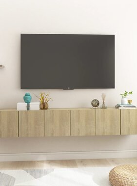 VidaXL Tv-hangmeubelen 3 st 60x30x30 cm sonoma eikenkleurig