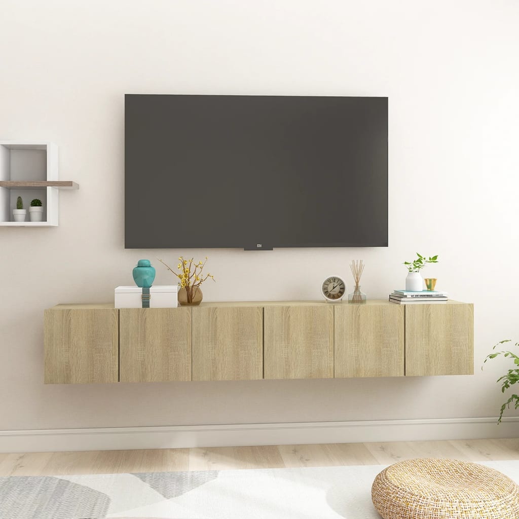 VidaXL Tv-hangmeubelen 3 st 60x30x30 cm sonoma eikenkleurig