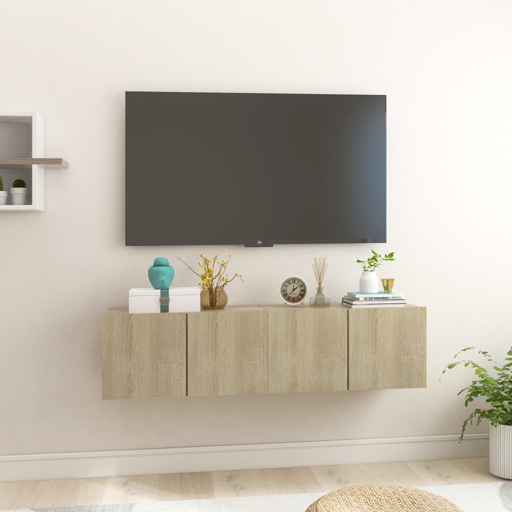 VidaXL Tv-hangmeubelen 2 st 60x30x30 cm sonoma eikenkleurig