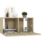 VidaXL Tv-hangmeubelen 2 st 60x30x30 cm sonoma eikenkleurig
