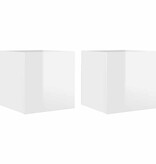 VidaXL Tv-wandmeubelen 2 st 30,5x30x30 cm hoogglans wit