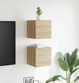 VidaXL Tv-wandmeubelen 2 st 30,5x30x30 cm sonoma eikenkleurig