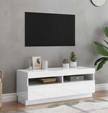 VidaXL Tv-meubel met LED-verlichting 100x35x40 cm hoogglans wit