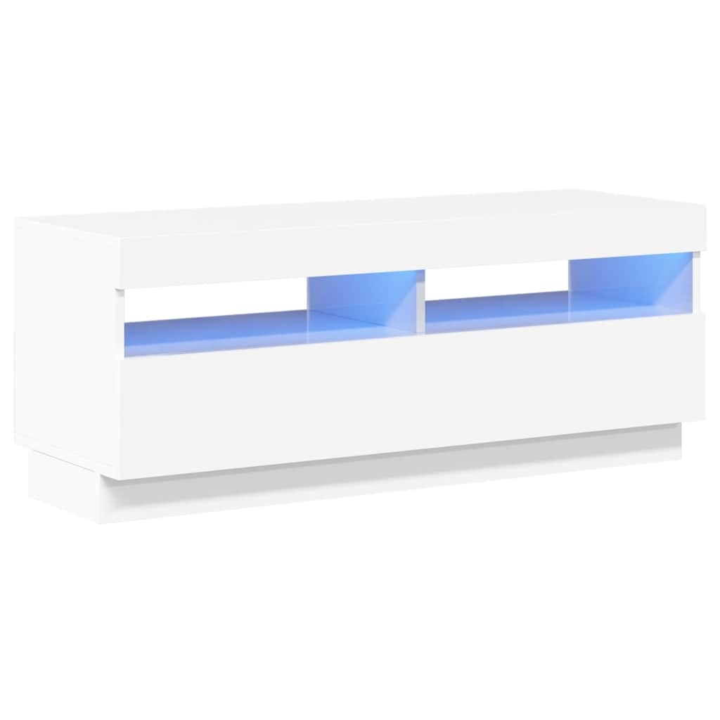 VidaXL Tv-meubel met LED-verlichting 100x35x40 cm hoogglans wit