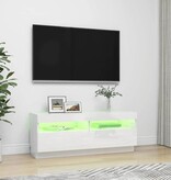 VidaXL Tv-meubel met LED-verlichting 100x35x40 cm hoogglans wit