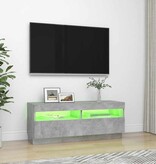 VidaXL Tv-meubel met LED-verlichting 100x35x40 cm betongrijs