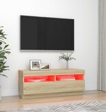 VidaXL Tv-meubel met LED-verlichting 100x35x40 cm sonoma eikenkleurig