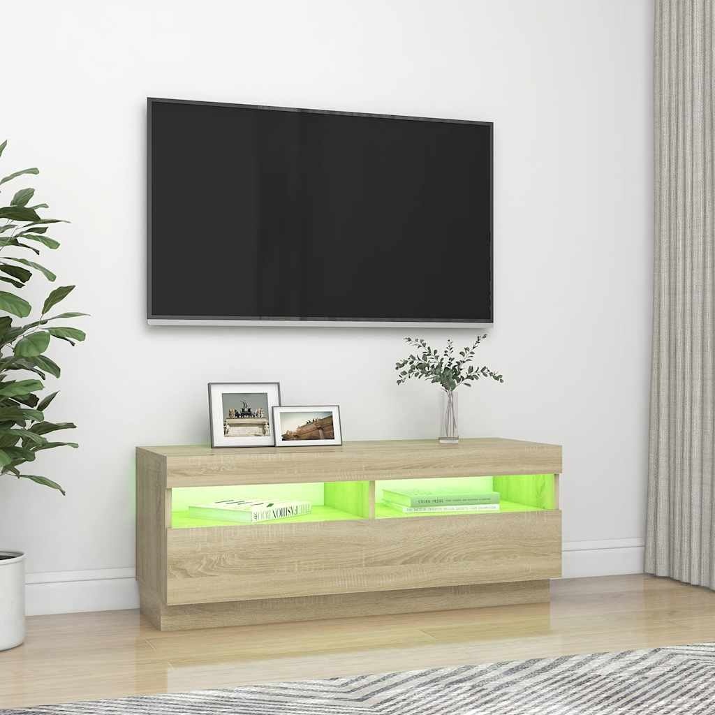 VidaXL Tv-meubel met LED-verlichting 100x35x40 cm sonoma eikenkleurig