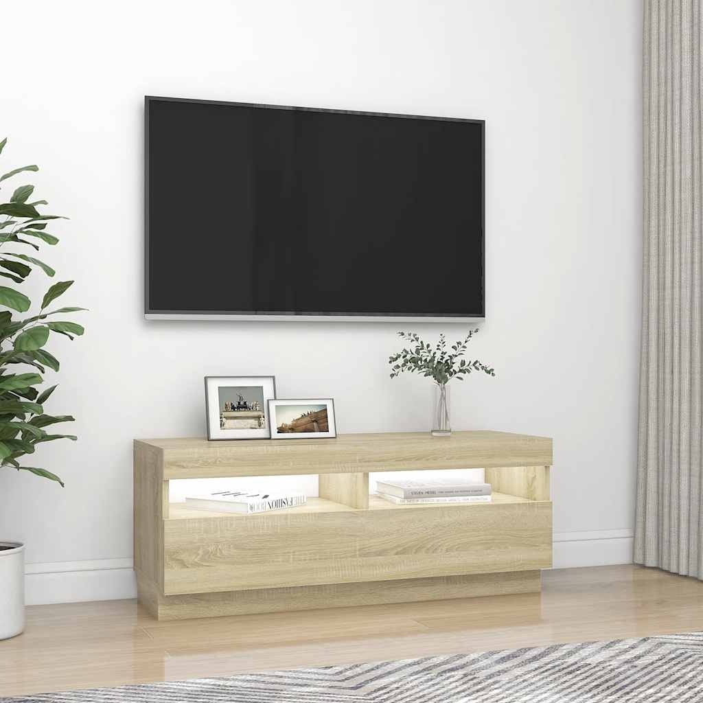 VidaXL Tv-meubel met LED-verlichting 100x35x40 cm sonoma eikenkleurig