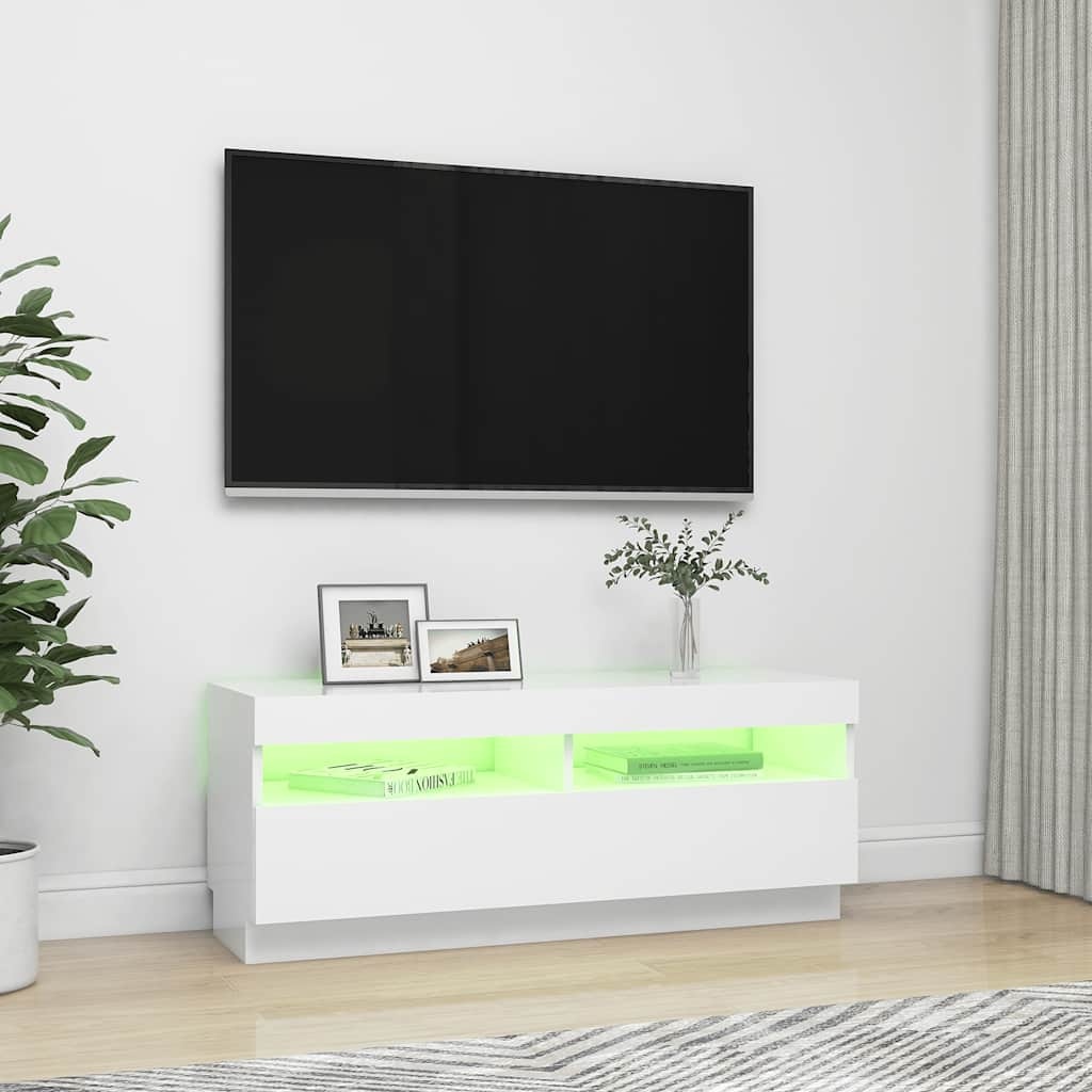 VidaXL Tv-meubel met LED-verlichting 100x35x40 cm wit