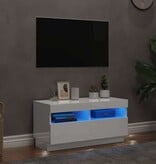 VidaXL Tv-meubel met LED-verlichting 80x35x40 cm hoogglans wit