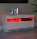 VidaXL Tv-meubel met LED-verlichting 80x35x40 cm hoogglans wit