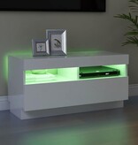 VidaXL Tv-meubel met LED-verlichting 80x35x40 cm hoogglans wit
