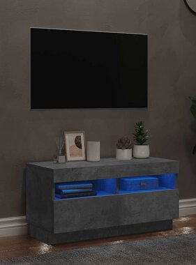 VidaXL Tv-meubel met LED-verlichting 80x35x40 cm betongrijs