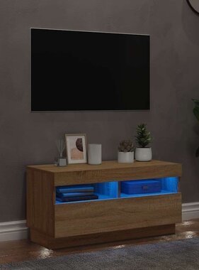VidaXL Tv-meubel met LED-verlichting 80x35x40 cm sonoma eikenkleurig