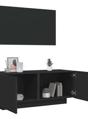 VidaXL Tv-meubel 100x35x40 cm bewerkt hout zwart