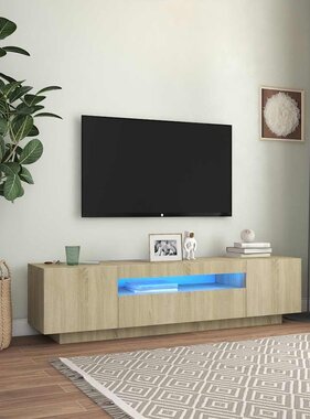 VidaXL Tv-meubel met LED-verlichting 160x35x40 cm sonoma eikenkleurig