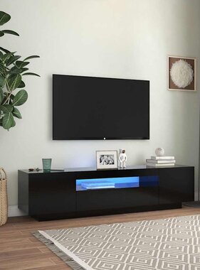 VidaXL Tv-meubel met LED-verlichting 160x35x40 cm zwart